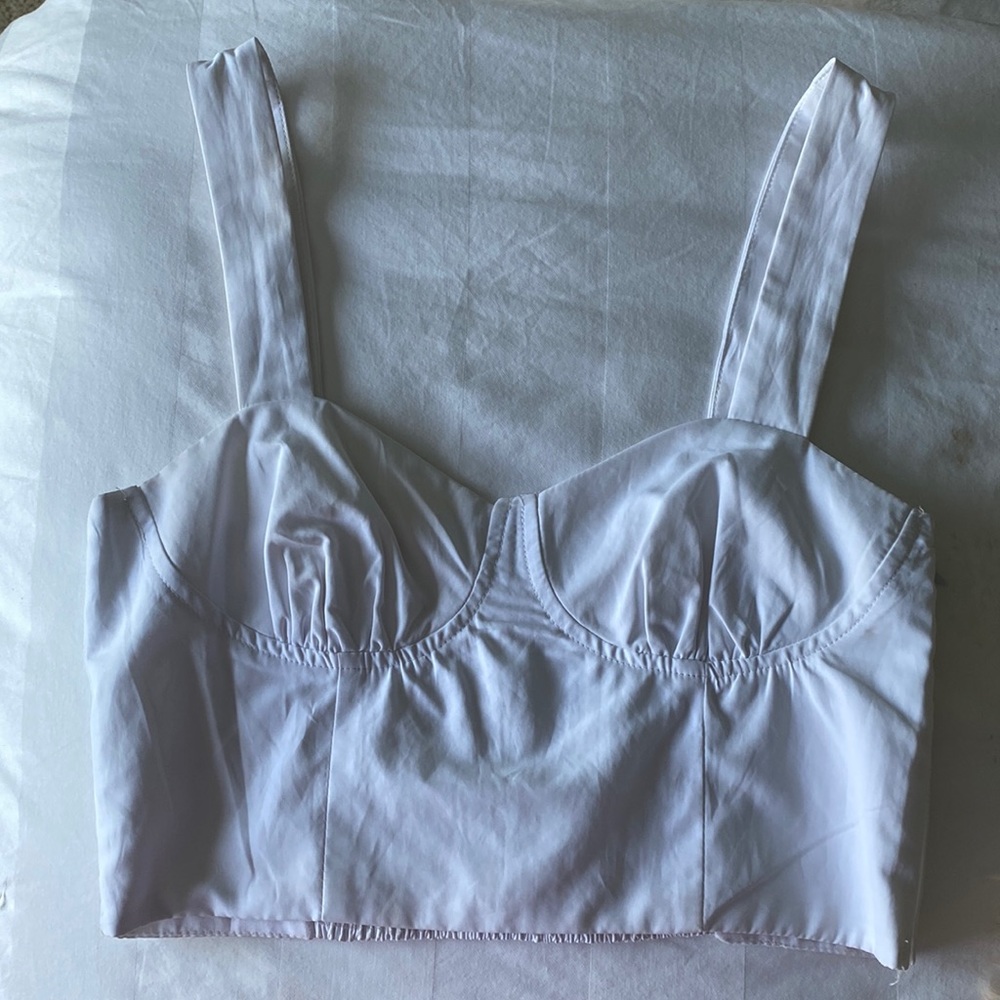 Princess Polly white cropped tank top